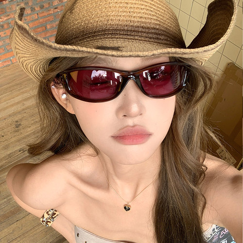 西部牛仔美式辣妹红色太阳眼镜