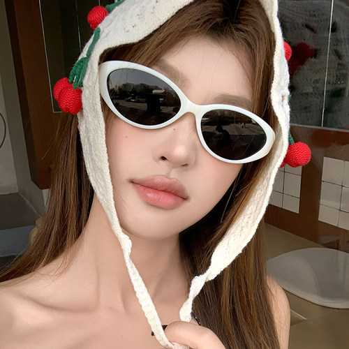 欧美风Y2K复古猫眼太阳眼镜女