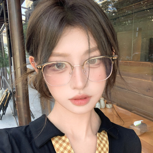 韩系超轻半框眼镜近视女