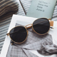 刘仁娜同款 墨镜女复古圆框网红韩版 潮人男ins防紫外线偏光太阳镜
