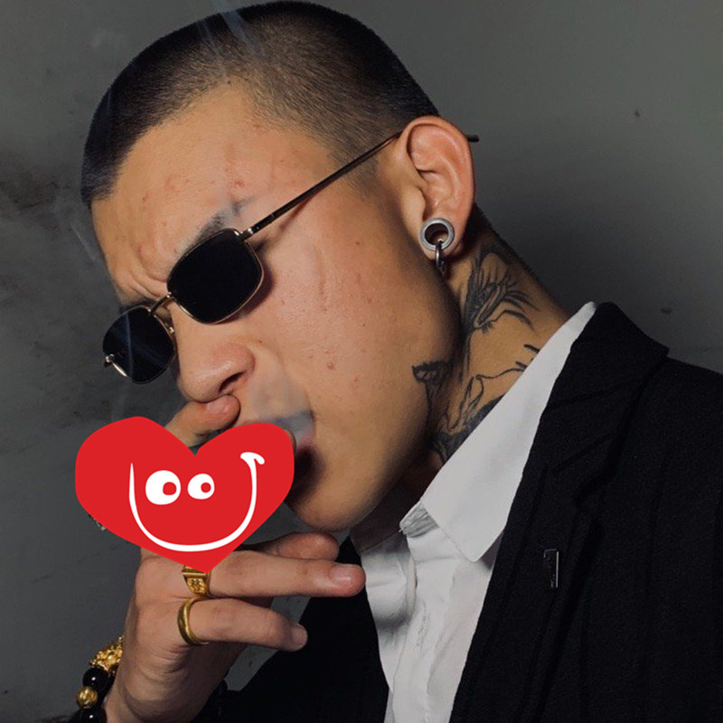 抖音快手攀娘同款眼镜男墨镜小方框潮人复古搞怪拍照网红太阳镜女