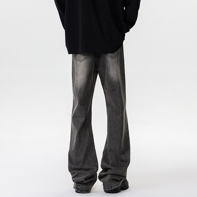 vintage美式高街牛仔裤男vibe水洗做旧微喇KZ010P58加绒68控78