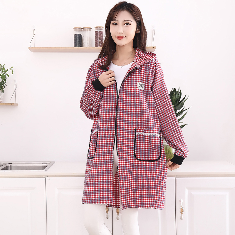 围裙2021新款纯棉家用女双拉链