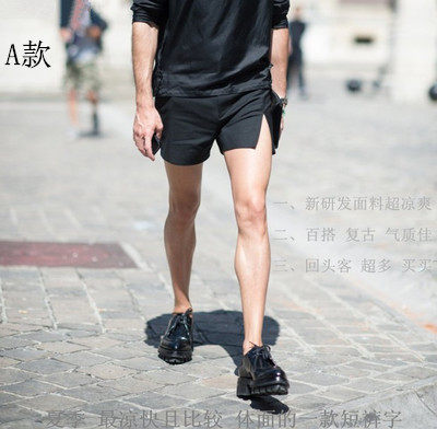 原创型男走秀款男士短裤街拍修身裤 欧美潮牌个性逼格西装裤男 夏