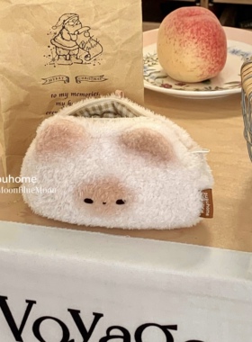 原创馒头猫pupu正版毛绒零钱包【三分熟小松饼】韩系猫咪收纳包