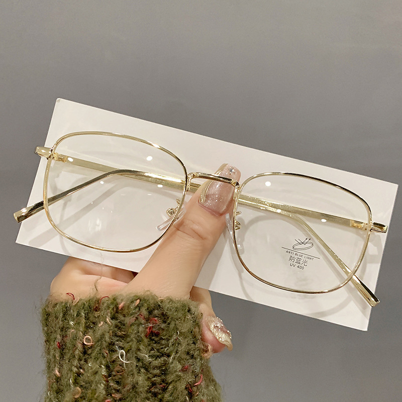 防蓝光眼镜男女金属镜框潮网红素颜小框平光镜成品近视眼镜有度数