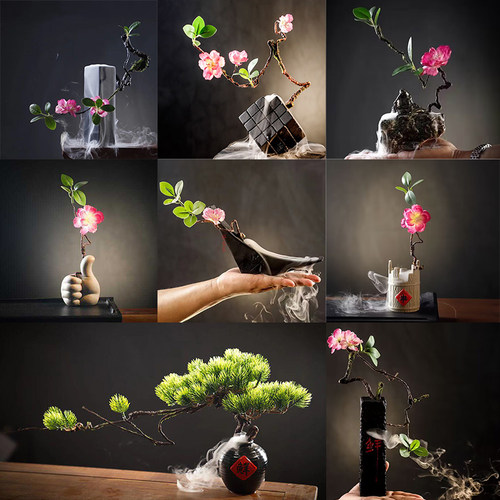 酒店餐厅菜品摆盘装饰花草刺身海鲜姿造盘饰日式寿司点缀创意摆件