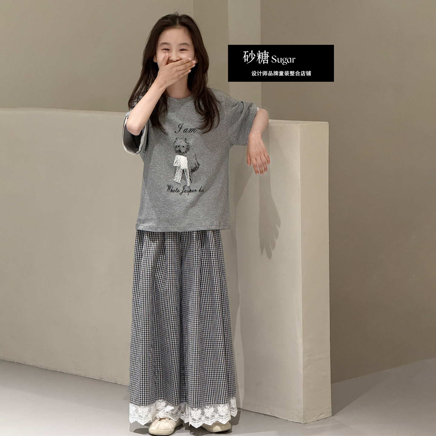 Jasper夏款女童T恤裤裙两件套装