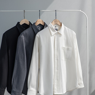 Liberty Kostume x 愧于是 秋季长袖免烫通勤休闲纹理感衬衫男生