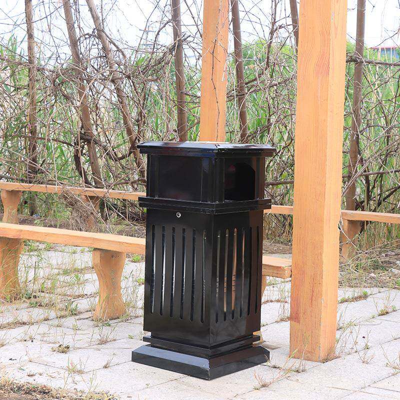 室外景区别墅户外铁质铁艺垃圾桶小区学校步行街创意果皮箱单桶