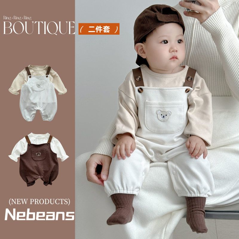 岁韩版潮流男女宝宝背带裤二件套