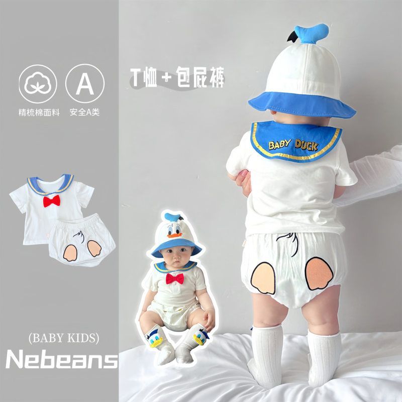 夏天类男女宝宝卡通海军领造型