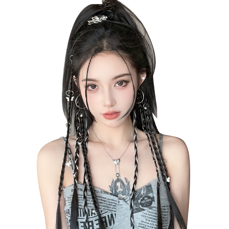 梵舌妮脏辫假发小辫子环扣辣妹