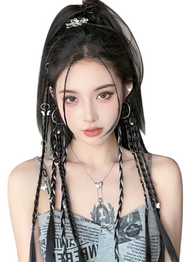 梵舌妮脏辫假发小辫子环扣辣妹