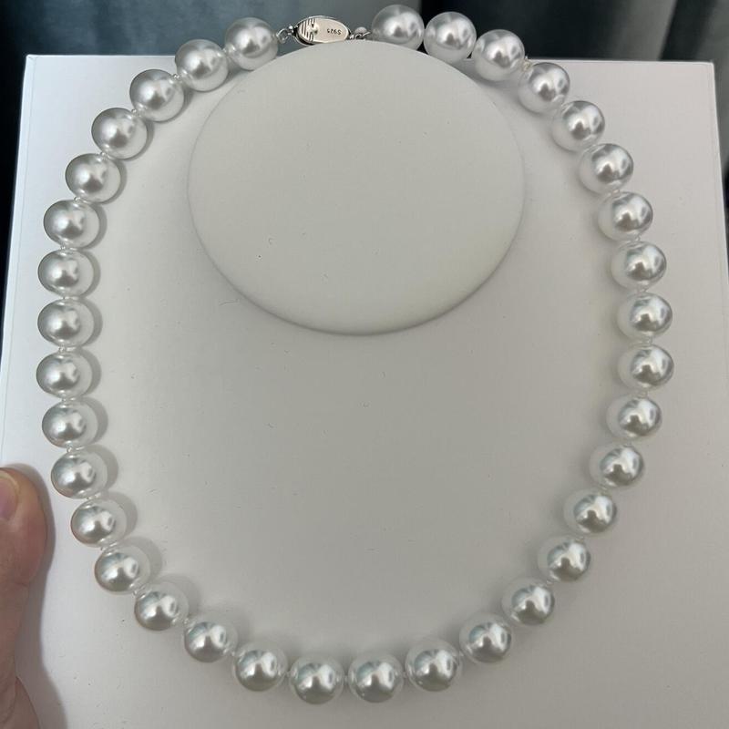 925银澳白珍珠项链女消失的她倪妮同款珍珠澳白锁骨链礼物打结款