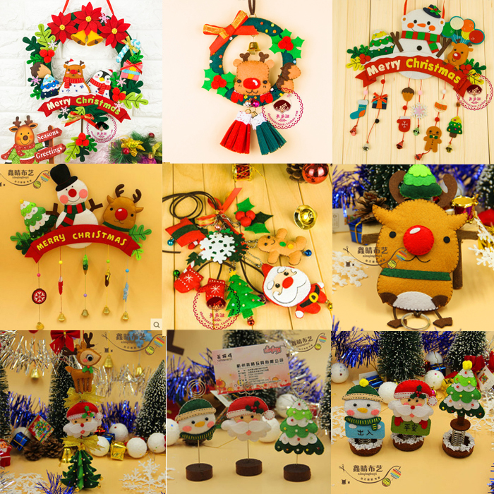 不织布手工diy圣诞系列门挂车挂