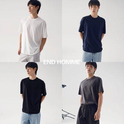 END HOMME 美国皮马棉 抗皱凉感夏季男士宽松短袖T恤女百搭薄款