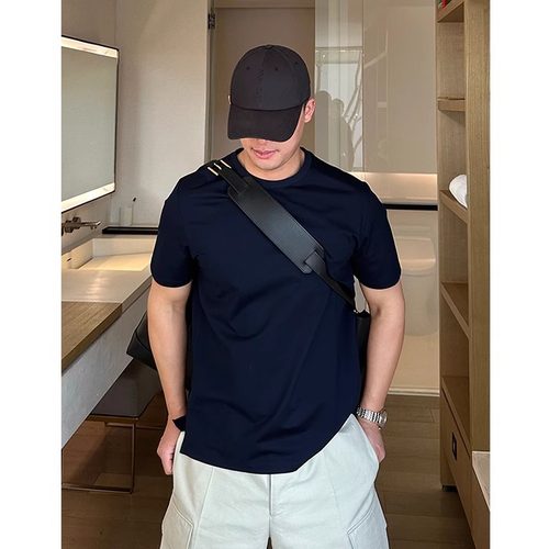 短袖天花板百搭丝光棉短袖T恤男