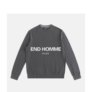END HOMME「会呼吸」奢宠亲肤44支高密针织100%山羊绒圆领打底衫