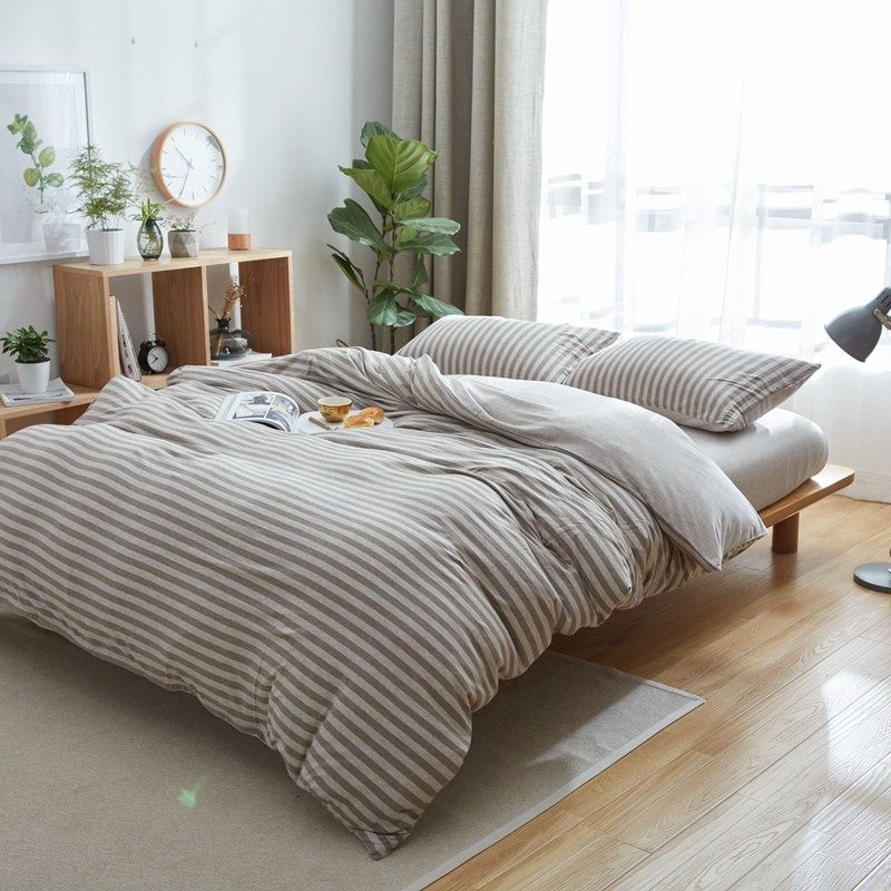 日式无印良品被套单件纯棉裸睡柔软天竺棉单双人针织全棉加厚被罩,床上用品,被套,淘宝优惠券,粉丝福利购,淘宝优惠卷