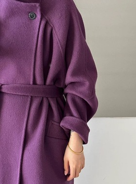 TOO家-腰带款赫本风羊毛外套(配腰带)（含69.2绵羊毛）250921263X