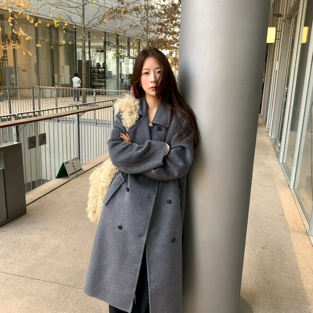 ns小屋-双排扣羊毛外套(配可拆卸围巾)（含65绵羊毛）slurp-85152