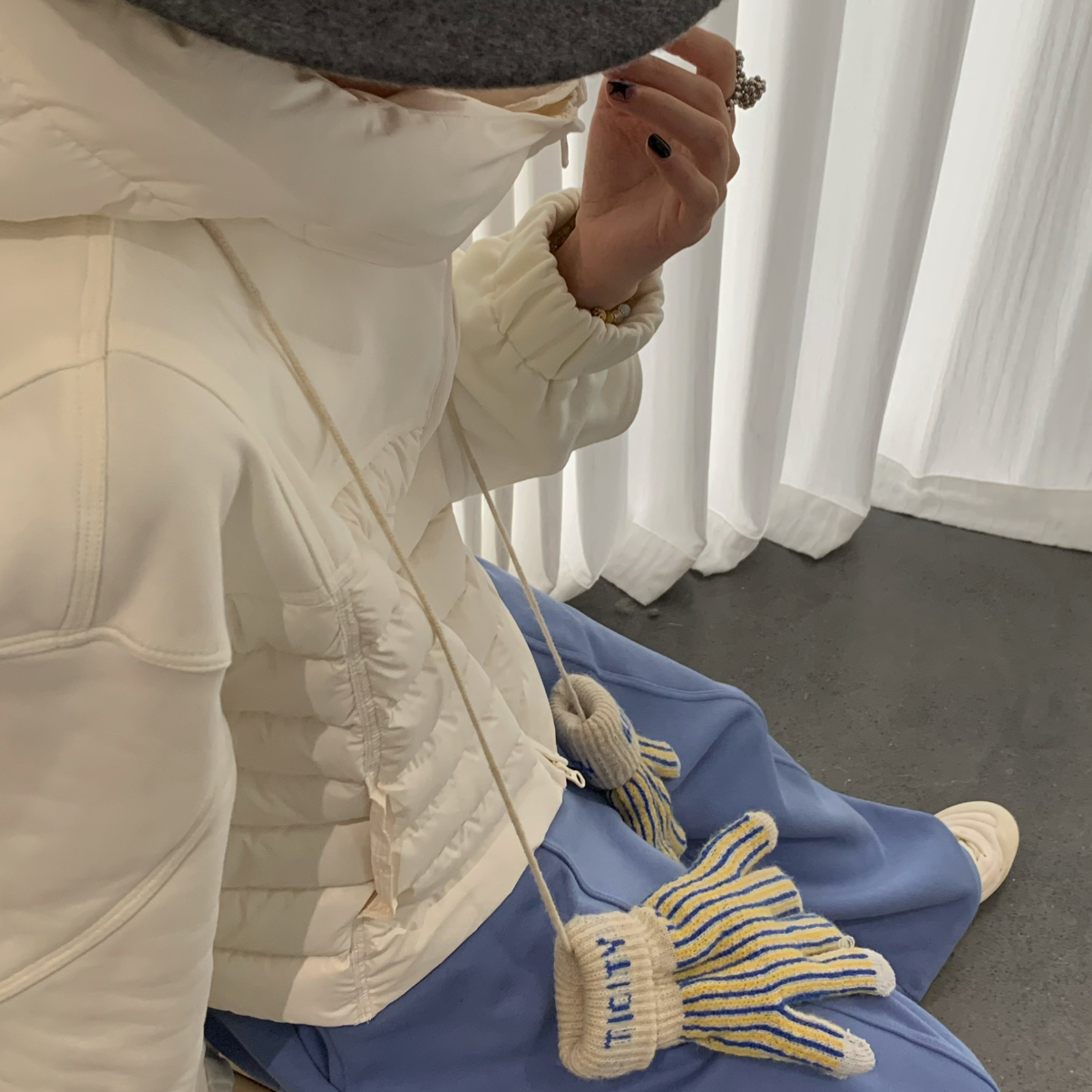 SL Art-冬季白鸭绒卫衣拼接连帽保暖羽绒服外套70075