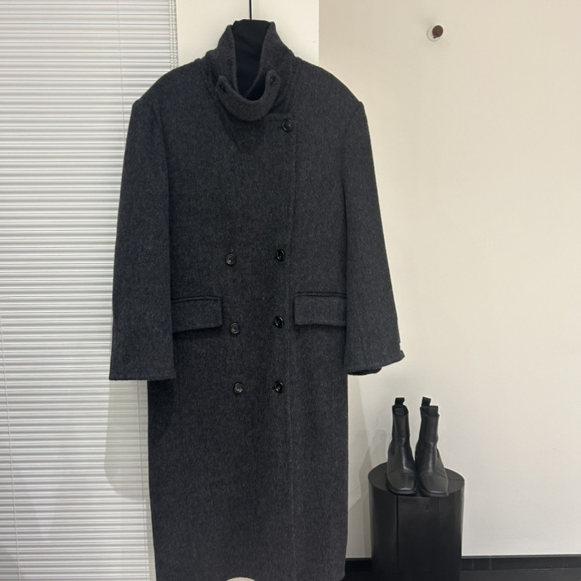 手严选-泡菜馆-高级感高领双排扣长款羊毛外套（含75绵羊毛）6191,女装/女士精品,羽绒服,淘宝优惠券,粉丝福利购,淘宝优惠卷