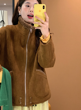 Vaoom-仿皮毛一体拉链设计保暖加厚羊毛外套（含100羊毛）K1422