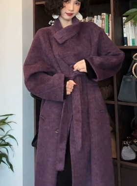 TOO家-长款毛呢外套羊毛外套(配腰带)（含70绵羊毛）250901529X