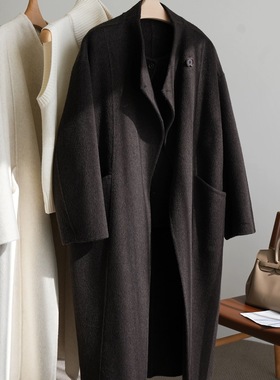 TOO家-加厚双面手缝外套中长款羊毛外套（含100羊毛）250903478M