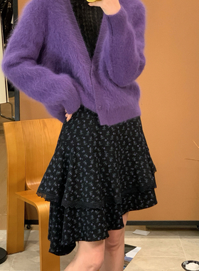 Vaoom-档口已爆不规则法式小碎花细灯芯绒半身裙V268