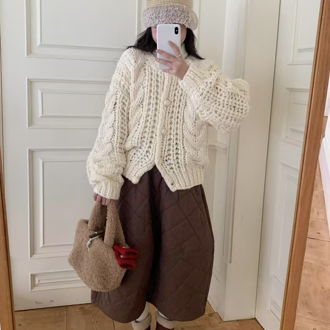 买手严选-泡菜馆-外套ins重工软糯温柔手工麻花加厚保暖毛衣Q2693,女装/女士精品,毛针织衫,淘宝优惠券,粉丝福利购,淘宝优惠卷
