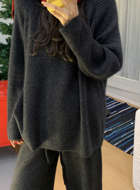 Vaoom-高级感百搭显瘦针织毛衣+休闲裤套装（含10.5绵羊毛）K1756