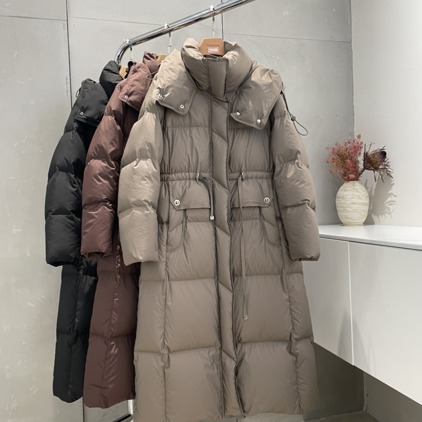 产业带品质严选-上新简约休闲连帽长款收腰保暖羽绒服外套YS6-100,女装/女士精品,羽绒服,淘宝优惠券,粉丝福利购,淘宝优惠卷