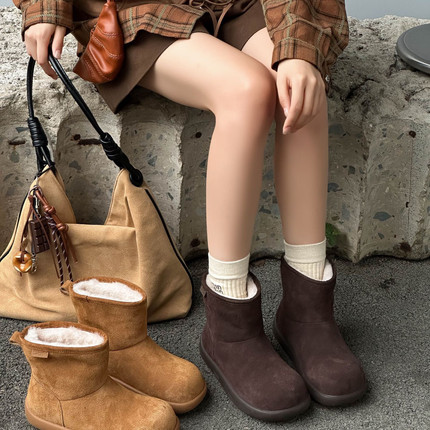 SOLO'S ACC-复古牛皮加绒保暖防滑土豆保暖雪地靴(配盒子)M-N5225