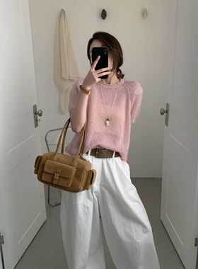 grapestone 葡萄籽-小个子简约休闲宽松阔腿休闲裤