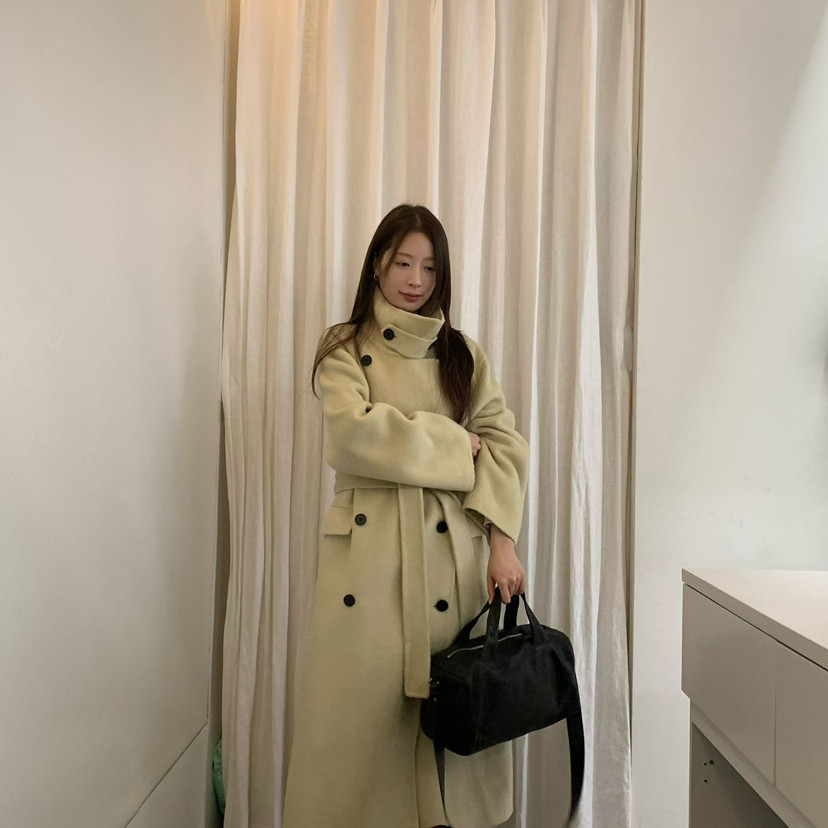 ins小屋-立领双排扣羊毛外套(配腰带)（含100羊毛）slurp-251013