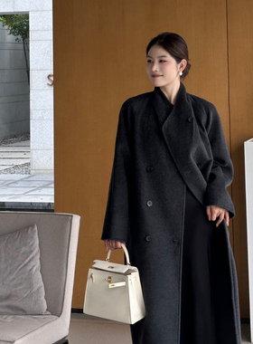 FUWUQU-胡桃色灰色外套大衣羊毛外套（含50绵羊毛）(羊绒50)5S685