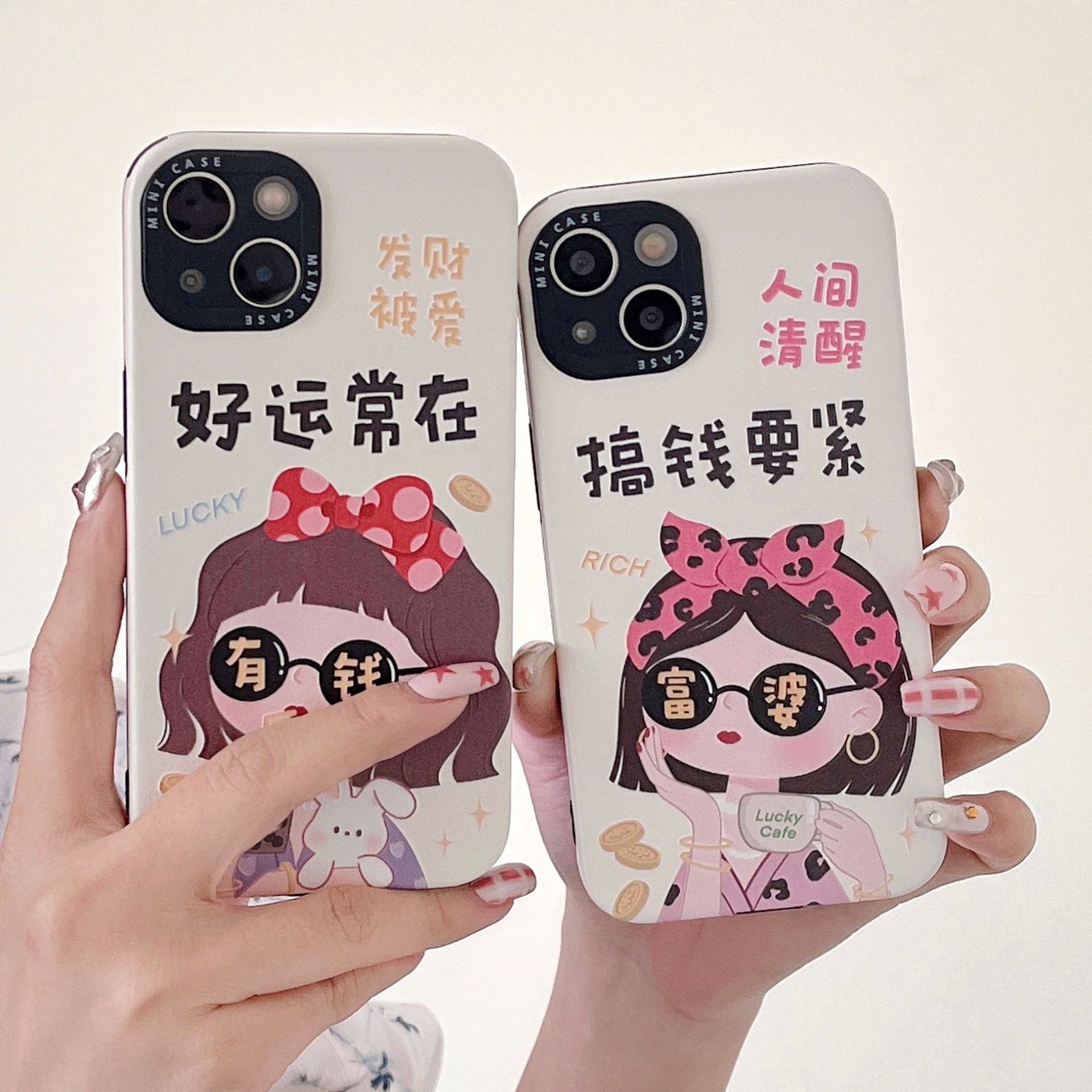 卡通富婆女孩适用苹果手机壳