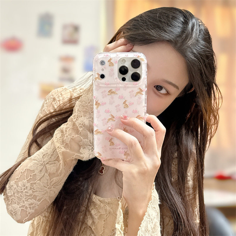 少女心粉色碎花兔子适用iphone17Promax苹果15手机壳14双层16女13,3C数码配件,手机保护套/壳,淘宝优惠券,粉丝福利购,淘宝优惠卷