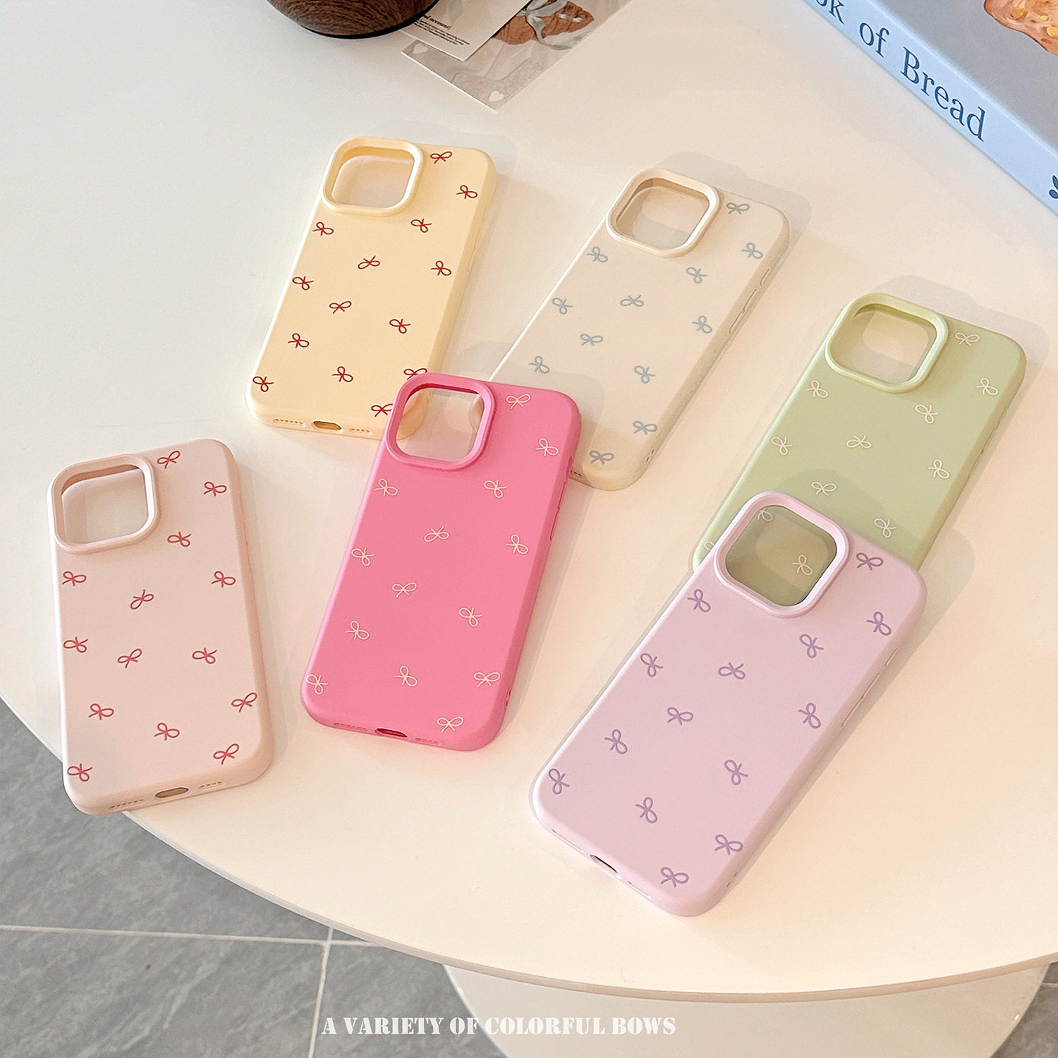 彩色蝴蝶结适用iphone16手机壳15promax苹果14硅胶1312日韩风
