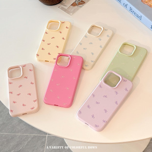 彩色蝴蝶结适用iphone16手机壳15promax苹果14硅胶1312日韩风