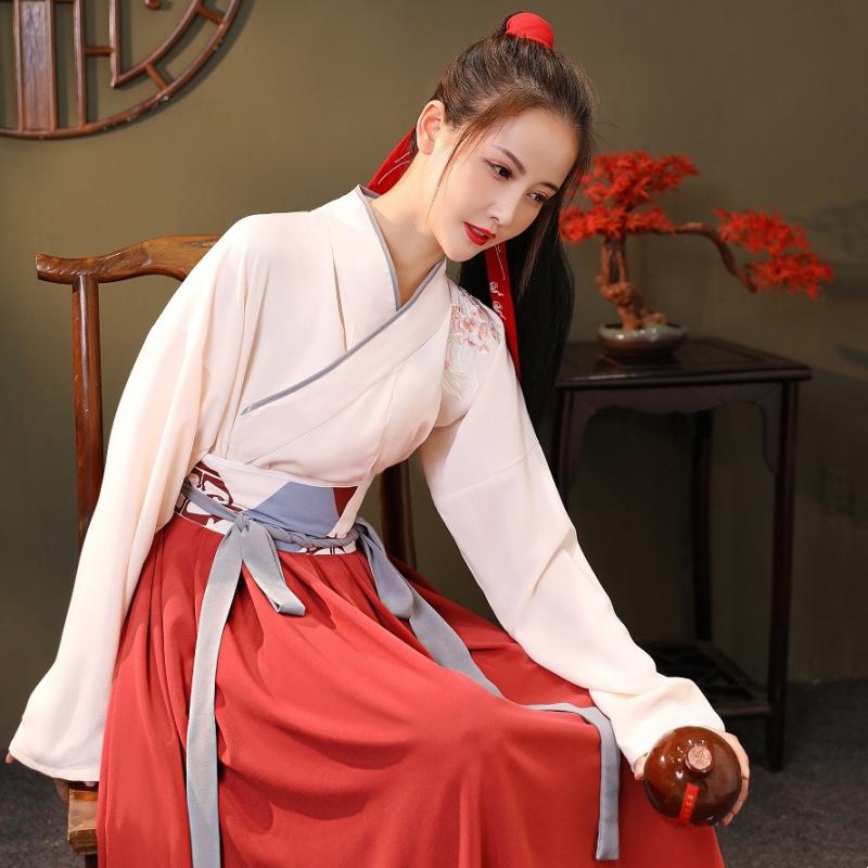新款汉服女学生武侠束腰汉服女中国风超仙清新侠女夏季淡雅襦裙