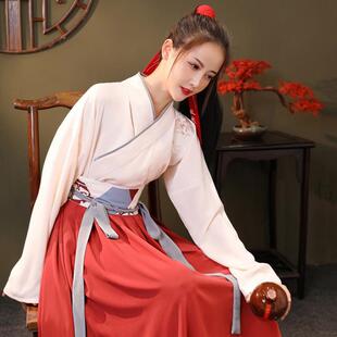 新款汉服女学生武侠束腰汉服女中国风超仙清新侠女夏季淡雅襦裙