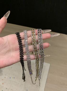 Cz纯子复古金属闪钻编织颈链