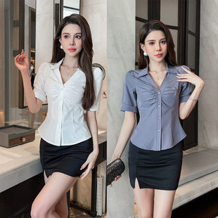 足疗技师服短裙两件套女夏季ktv工装水会会所桑拿沐足美容院按摩