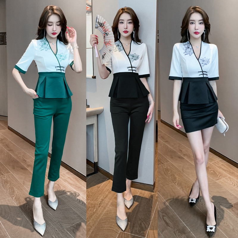 足疗按摩足浴技师工作服女夏季酒店洗浴中心制服职业气质套装工服