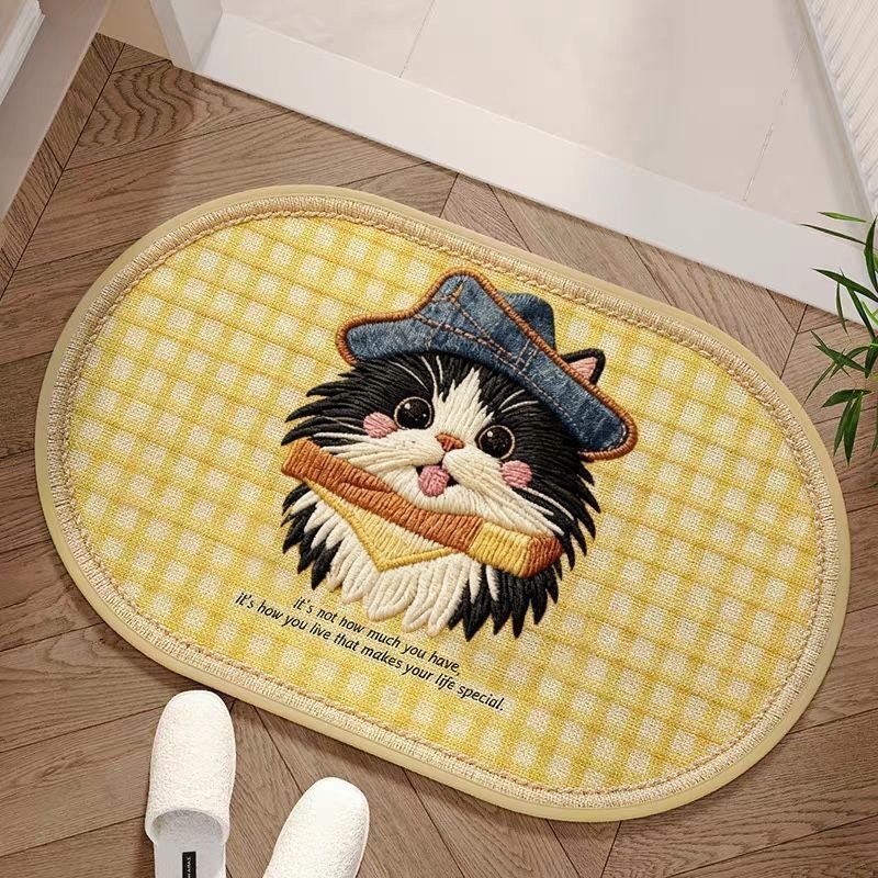 浴室卡通吸水速干可爱卫生间亚麻地垫脚垫防滑地毯厕所门口洗手间,居家布艺,家用脚垫,淘宝优惠券,粉丝福利购,淘宝优惠卷