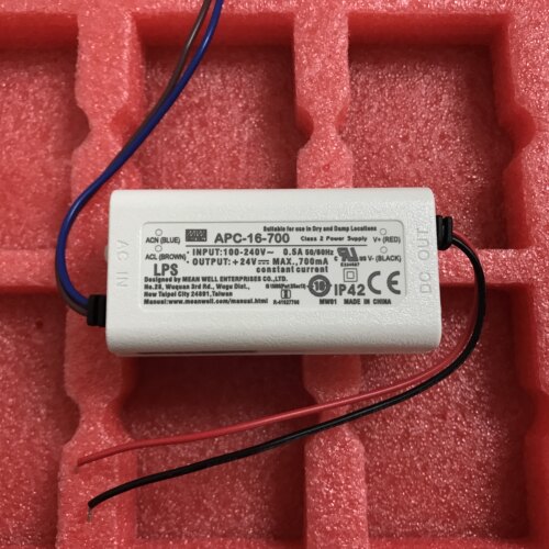 台湾明纬 MEAN WELL 防水电源 APC-16-700   16W 9-24V700mA
